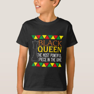 Camiseta Rainha Negra O Mais Poderoso Xadrez Afro-Americano