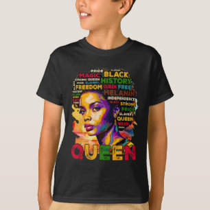 Camiseta Rainha Negra Orgulhosa Arte Verbal Colorida Melani
