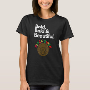 Camiseta Rainha Negra Ousada, Careca e Linda com Cabelo Ras