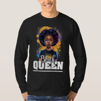 Camiseta Rainha Negra Para Orgulhoso Americano Africano His