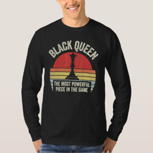 Camiseta Rainha Negra Retro Mais Poderosa Xadrez Africano A