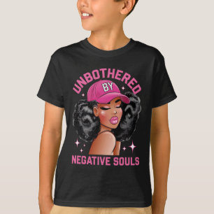 Camiseta Rainha Negra Sy Sem Preocupações Senhoras Afro-Ame