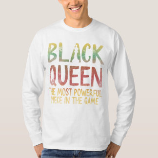 Camiseta RAINHA NEGRA Xadrez Mais Poderoso Afro-Americano H