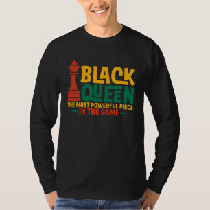 Camiseta Rainha Negra Xadrez Mais Poderoso Afro-Americano W