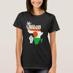 Camiseta Rainha Níger Com Bandeira Níger Em África - Esboço