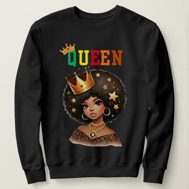 Camiseta Rainha Nubiana: Royalty Camisola feminina (Frente do Design)