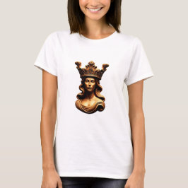 Camiseta Rainha Ouro Regal Bust com Ornamentado Crown