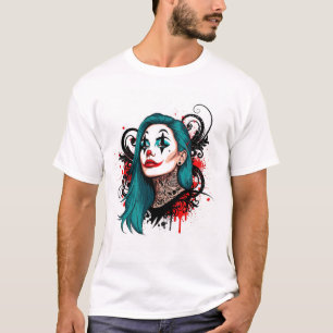 Camiseta Rainha Palhaça de Cabelo Ciano - Gráfico Chic Assu