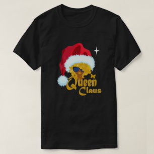 Camiseta Rainha Papai noel Natal afro-americano para Mulher