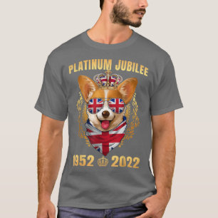 Camiseta Rainha Platinum Jubilee Corgi com Coroa 2022 Briti