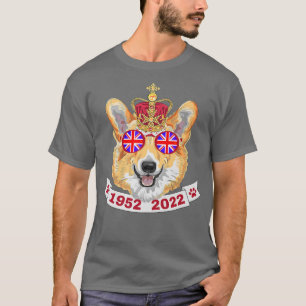 Camiseta Rainha Platinum Jubilee Tshirt, rainhas Royal Corg