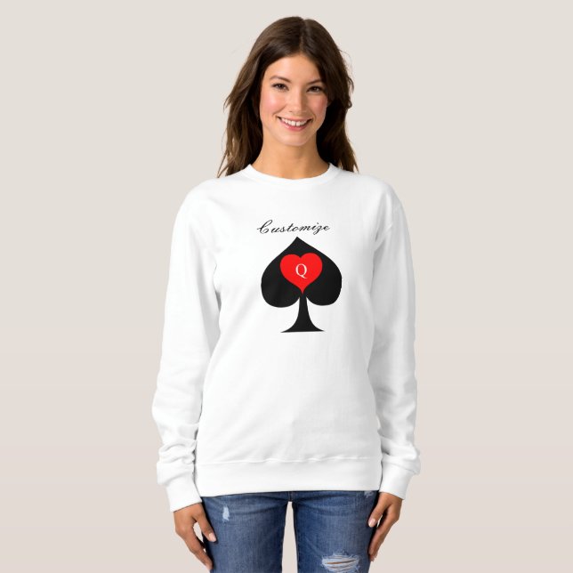 Camiseta Rainha preta de espadas Coração Vermelho Thunder_C (Frente Completa)