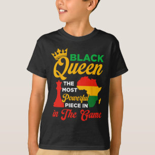 Camiseta Rainha Preta Xadrez Peça Poderosa No Jogo Junet