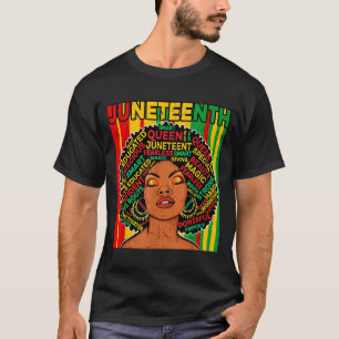 Camiseta Rainha retro melanina do Juneteenth afro-americana