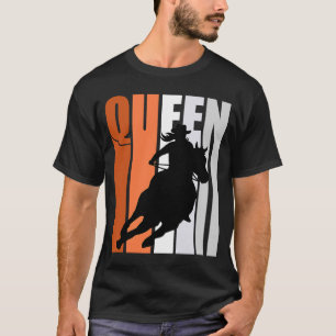Camiseta Rainha Rodeia de Barrel Raça Vaca Retro Ora