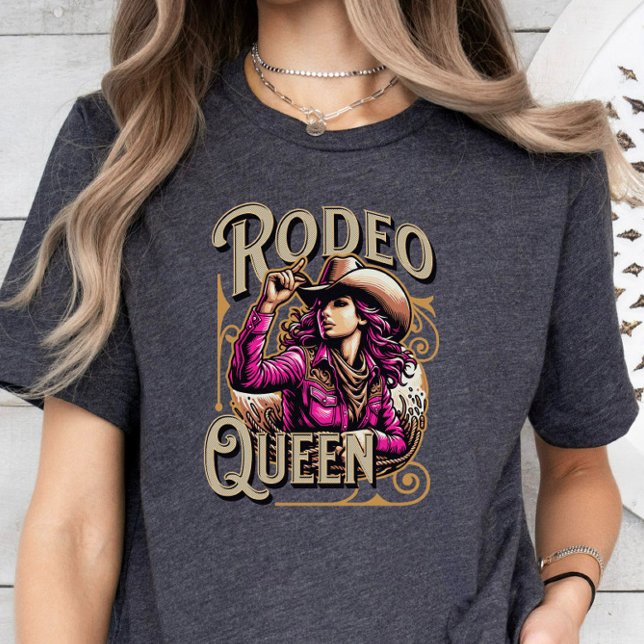 Camiseta Rainha Rodeo, Presente de Garota, Chefe Rosa (Criador carregado)