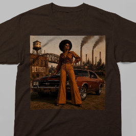 Camiseta Rainha Soul dos Anos 70 de Detroit Mulher Negra Vi