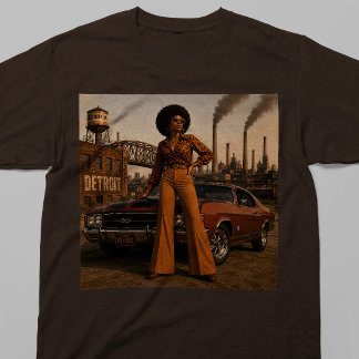 Camiseta Rainha Soul dos Anos 70 de Detroit Mulher Negra Vi