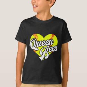 Camiseta Rainhas Abelhas do Coração de Softbol Equipe Liga