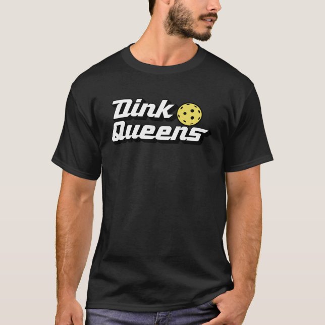 Camiseta Rainhas Dink  Equipe de Pickleball Fofa Retrô de B (Frente)