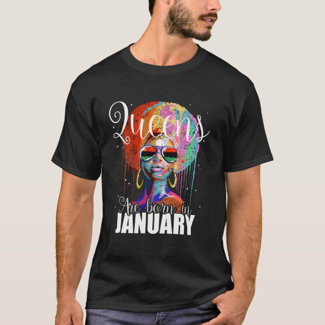 Camiseta Rainhas Nascem Em Janeiro (Frente)