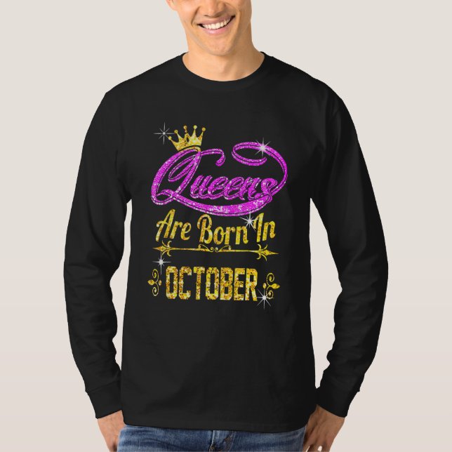 Camiseta Rainhas Nascem Em Outubro (Frente)