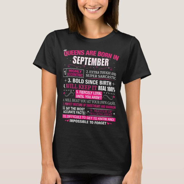 Camiseta Rainhas Nascem Em Setembro (Frente)