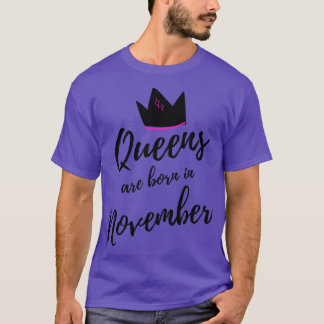 Camiseta Rainhas são Nasceres em novembro Feliz Aniversário