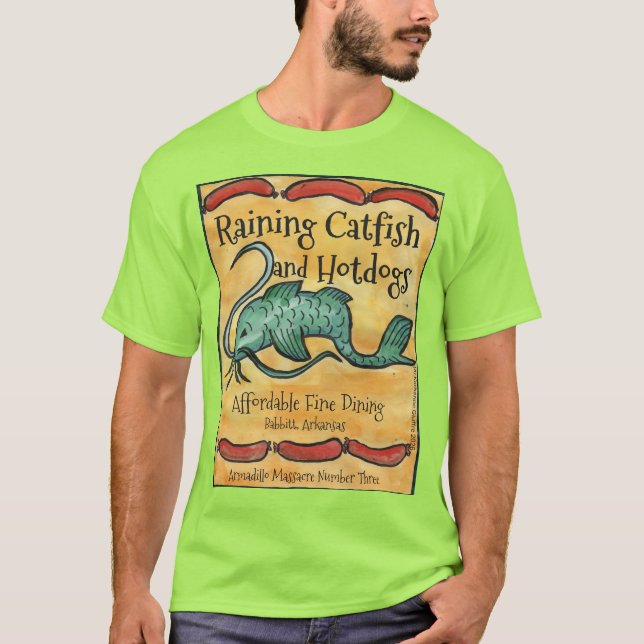 Camiseta Raining Catfish, tamanho G masculino (Frente)