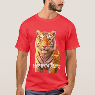 Camiseta "Raio com energia: Teto Gráfico de Tigre"