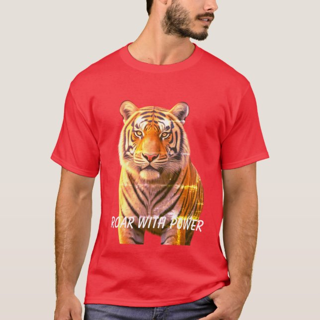 Camiseta "Raio com energia: Teto Gráfico de Tigre" (Frente)
