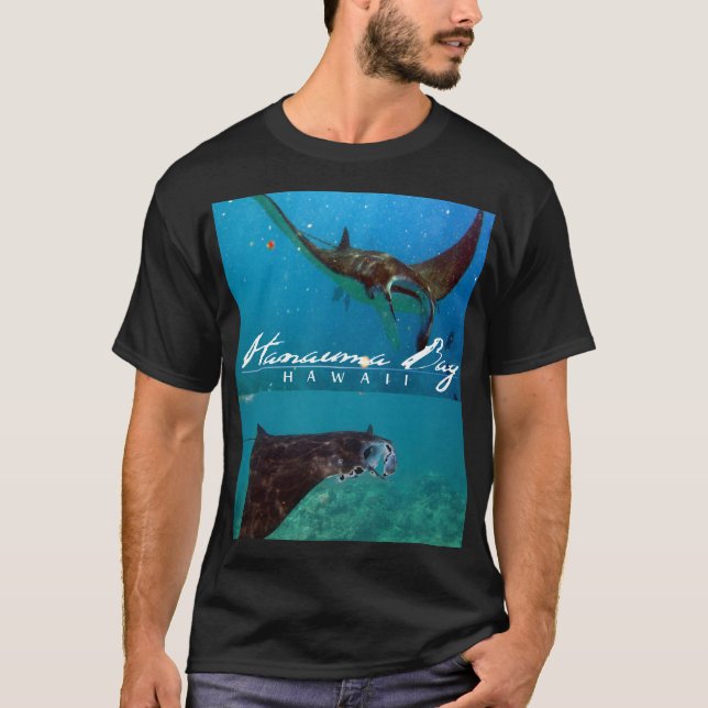 Camiseta Raio de Manta de Havaí da baía de Hanauma (Frente)