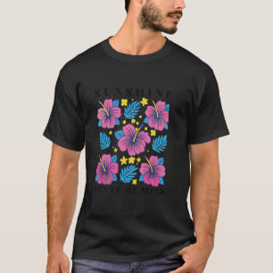 Camiseta Raio de Sol da Mente Hibiscus Flor Tropi