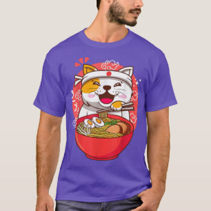 Camiseta Raio-gato japonês do anime Kawaii