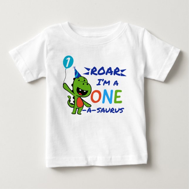 Camiseta Raio I é um ssauro, aniversário de dinossauro (Frente)