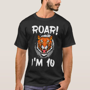 Camiseta Raio, sou 10 Tigre Animal Themed Festa de aniversá