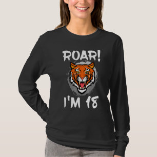 Camiseta Raio, sou 18 Tiger Animal Themed Festa de aniversá