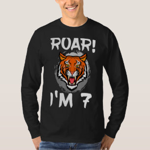 Camiseta Raio, sou 7 Tiger Animal Themed Festa de aniversár