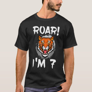 Camiseta Raio, sou 7 Tiger Animal Themed Festa de aniversár