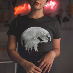 Camiseta Raio t-rex na lua de halloween da montanha