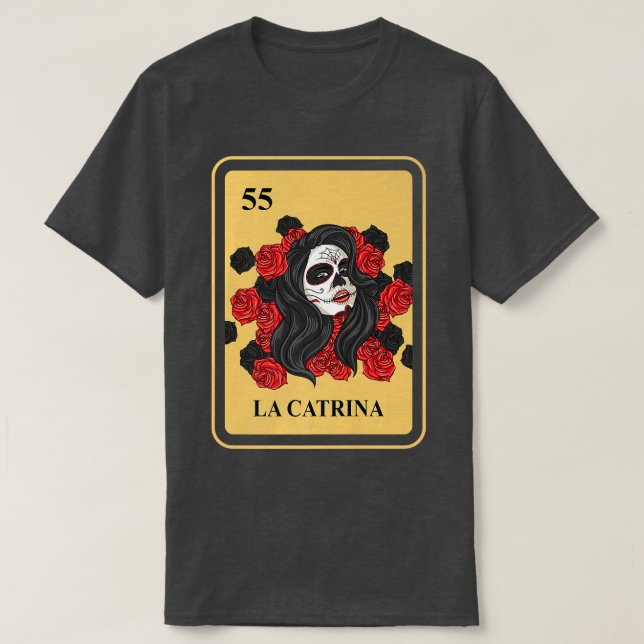Camiseta Raio tradicional do jogo La Catrina Bingo (Frente do Design)