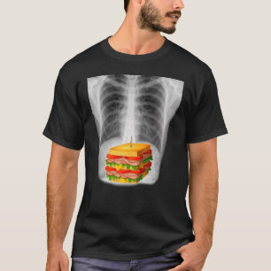 Camiseta Raio X Mostrando A Sanduíche No Meu Estômago