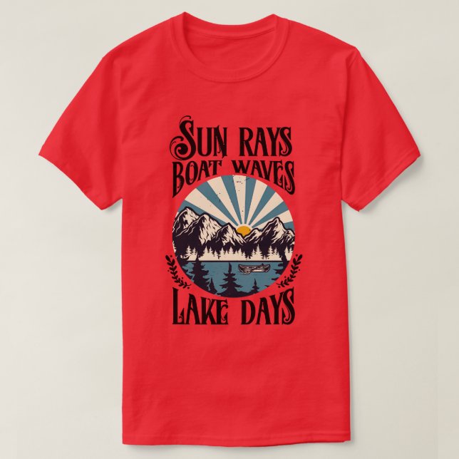 Camiseta Raios solares Ondas de boi Dias de lago (Frente do Design)