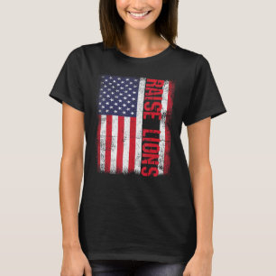 Camiseta Raise Lions Patriot Lion Veteran Usa Flag