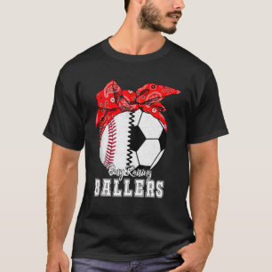 Camiseta Raising Ballers Baseball Soccer Cute Mãe Mãe D