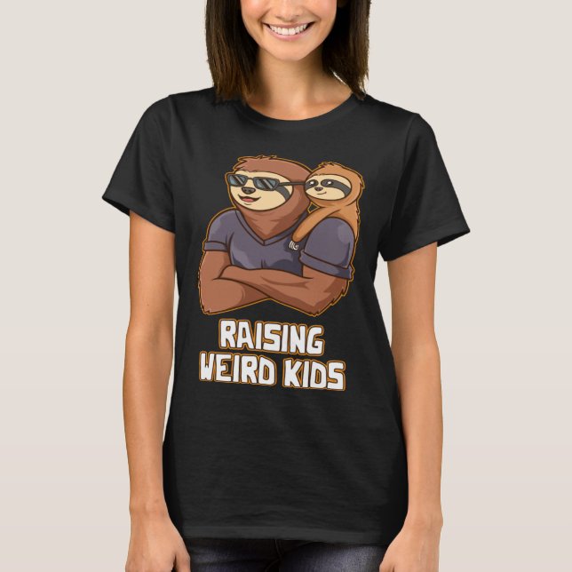 Camiseta Raising Weird Kids  Dad Humor Daddy Children Famil (Frente)