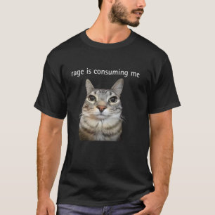 Camiseta Raiva Está Me Consumindo Meme De Gato Olhando Bobo