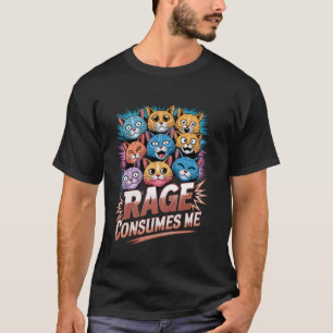 Camiseta Raiva Me Consome Expressão Felina Gatos