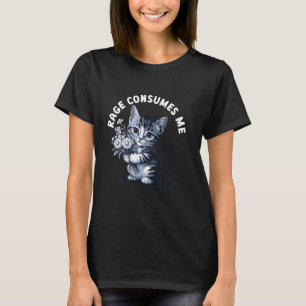 Camiseta Raiva Me Consome Gato Engraçado Filhote Flor