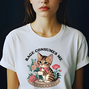 Camiseta Raiva Me Consome Gato Flor Gatinho Fofo Meme